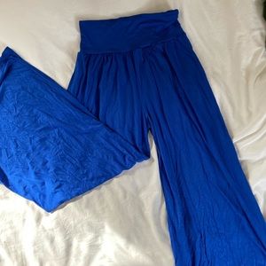 Blue Stretchy Boho Pants L / XL